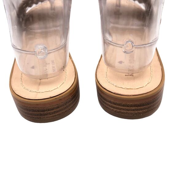 Kate Spade Berlin Woven Leather Sandals Slides Flat Sandal Size 8.5 Rose Gold - Picture 5 of 8